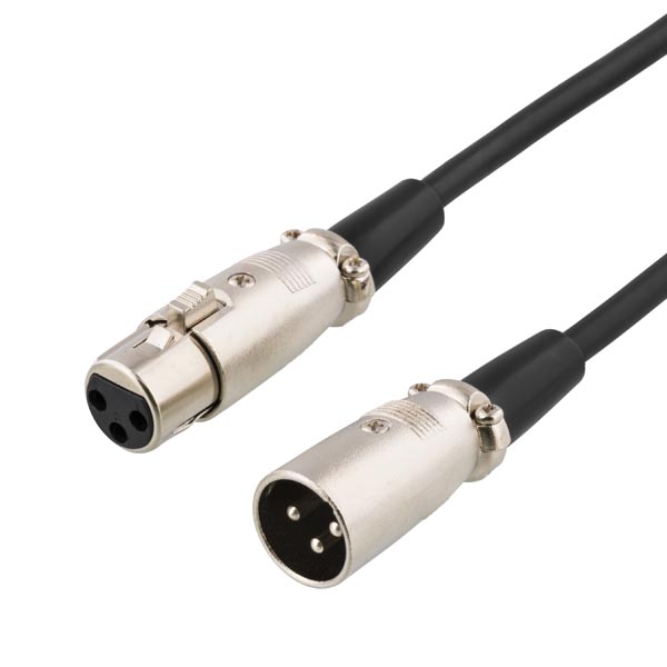 Deltaco XLR Audio Cable, 3-pin Male - 3-pin Female, 10m, Black